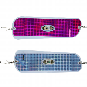 Image of Pro-Troll ProChip ProFlash Lighted Fin Flasher | Electric Purple Plaid UV; 11 in.
