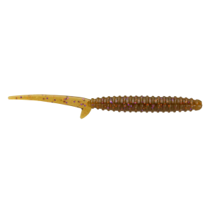 Image of Big Bite Baits Scentsation Thresher Worm Soft Bait | Green Pumpkin Purple Copper Flake; 4 in.