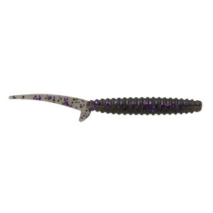 Image of Big Bite Baits Scentsation Thresher Worm Soft Bait | Smoke Black Purple Flake; 4 in.