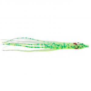 Image of Silver Horde Gold Star Needlefish Hoochie | Glow Chartreuse Spatter Back; 4 1/4 in.