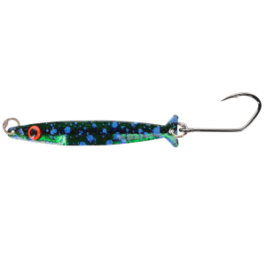 Image of Silver Horde Coho Killer Trolling Spoon | UV Chrome Green Spatter Back; 3 in.