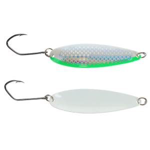 Image of Silver Horde Kingfisher Lite Trolling Spoon | UV Glow Irish Cream; 3 in.