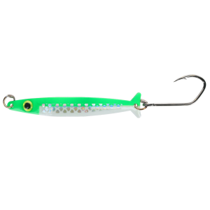 Image of Silver Horde Coho Killer Trolling Spoon | UV Glow Green Two Face; 3 in.