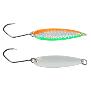 Image of Silver Horde Kingfisher Trolling Spoon | UV Glow Irish Flag; 2 in.