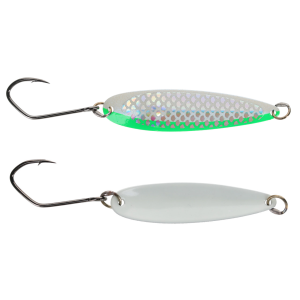 Image of Silver Horde Kingfisher Trolling Spoon | UV Glow Irish Cream; 2 5/8 in.