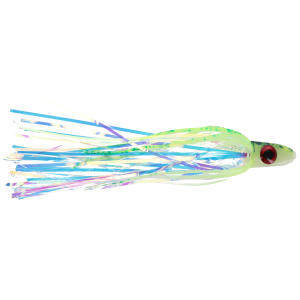 Image of Silver Horde Ace Hi Trolling Fly | Glow Laser Chartreuse Spatter Back; 4 1/2 in.
