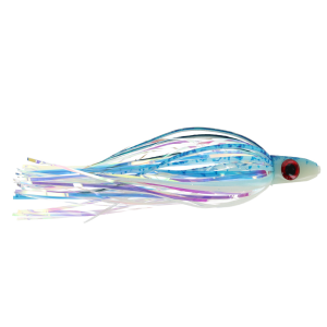 Image of Silver Horde Ace Hi Trolling Fly | Glow Laser Blue Spatter Back; 4 1/2 in.