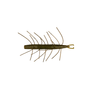 Image of Big Bite Baits Scentsation Fuzzy Stick Soft Bait | Green Pumpkin; 4 in.