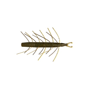 Image of Big Bite Baits Scentsation Fuzzy Stick Soft Bait | Green Pumpkin Orange; 4 in.