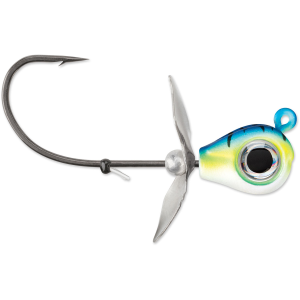Image of VMC Snitch Jig Spinhead | Blue Fire UV; 1/4 oz.