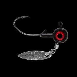 Image of Bonehead Bladed Underspin Jig Head | Black; 1/16 oz.