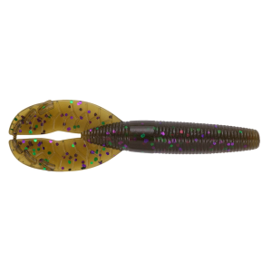 Image of Yamamoto Shinobi Grub Soft Bait | Green Pumpkin w/ Green/Purple Flake; 3 1/2 in.