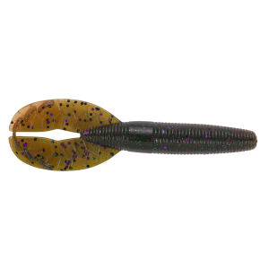 Image of Yamamoto Shinobi Grub Soft Bait | Dark Green Pumpkin/Amber Laminate; 3 1/2 in.