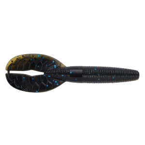 Image of Yamamoto Shinobi Grub Soft Bait | Green Pumpkin/Black Laminate w/ Black And Blue Flake; 3 1/2 in.