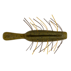 Image of Yamamoto Fuzzy Nuki Soft Bait | Green Pumpkin Black Flake Orange Skirt; 2 1/2 in.