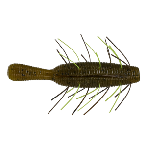 Image of Yamamoto Fuzzy Nuki Soft Bait | Green Pumpkin Black Flake Chartreuse Skirt; 3 1/2 in.
