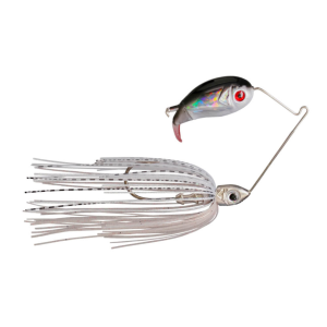 Image of Buckeye Lures Bubbler Blade Topwater Lure | Chrome Black Shad; 1/2 oz.