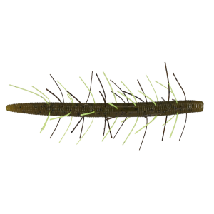 Image of Yamamoto Fuzzy Senko Soft Bait | Green Pumpkin Black Flake Chartreuse Skirt; 5 in.