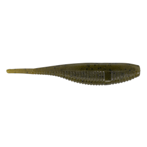 Image of Yamamoto Fat Shad Shape Worm | Green Pumpkin w/ Black Flake; 4 in.