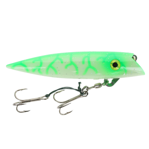 Image of Silver Horde Cut Plugs | Glow Green Lightning; 5 in.