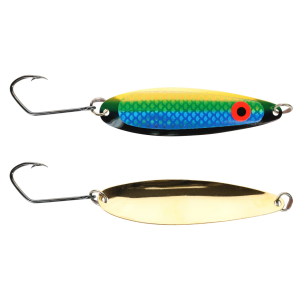 Image of Silver Horde Kingfisher Lite Trolling Spoon | UV Gold Rush Herring Aide; 3 3/8 in.