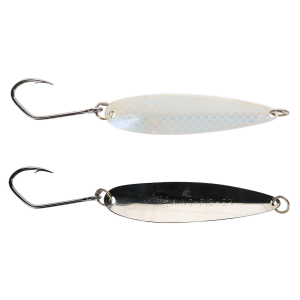 Image of Silver Horde Kingfisher Trolling Spoon | UV White Lightning; 2 5/8 in.