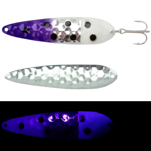 Image of Moonshine Lures Half Moon Spoon | Purple Knight; 4 1/2 in.
