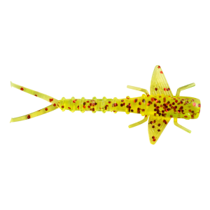 Image of Bobby Garland Itty Bit Mayfly Soft Bait | Chartreuse Red Glitter; 1 1/4 in.