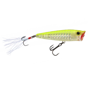 Image of Yo-Zuri 3DR-X Popper Topwater Bait | Prism Chartreuse Silver; 2 5/8 in.