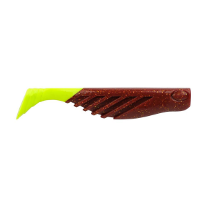 Image of Berkley Gulp! Saltwater Ripple Mullet | Root Beer Gold - Chartreuse; 3 in.