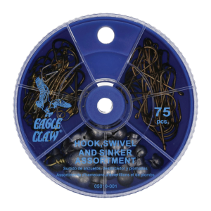 Image of Eagle Claw Hook, Swivel, and Sinker Assortment | 75 Piece
