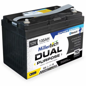 Image of Millertech 12V 135AH Sport Series Lithium Dual Purpose Battery with Bluetooth