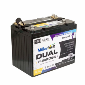 Image of Millertech 12V 100 AH Dual Purpose Lithium Battery with Bluetooth