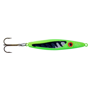 Image of Mission Lures EJ Salmon & Lake Trout Jigging Spoon | Glow Peanut Pop; 2 oz.