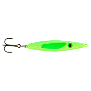Image of Mission Lures EJ Salmon & Lake Trout Jigging Spoon | Glow Star Shrek; 1 oz.