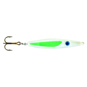 Image of Mission Lures EJ Salmon & Lake Trout Jigging Spoon | Glow Laker Effect; 1 oz.