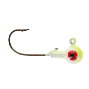 Image of Head Hunter Round Jig Heads | White/Chartreuse; 1/4 oz.