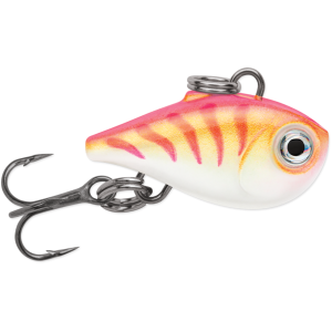 Image of Rapala Nano Rap Jigging Lure | Pink Tiger UV; 3/4 in.
