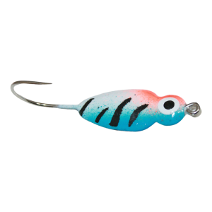 Image of Custom Jigs & Spins Puki Ice Jig | Blue Tiger Glow; 1/8 oz.