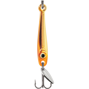 Image of VMC Tungsten Torpedo Ice Jigging Spoon | Glow Gold Fish; 5/16 oz.