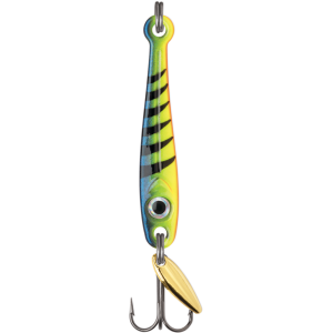 Image of VMC Tungsten Torpedo Ice Jigging Spoon | Glow Hot Perch; 5/16 oz.