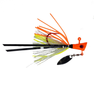 Image of Leland's Lures Crappie Magnet Fin Spin Pro Jig | Candy Corn Orange; 1/4 oz.