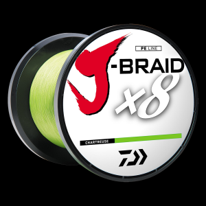 Image of Daiwa J-Braid X8 Braided Fishing Line | 50 lb.; 3000 yds.; Chartreuse