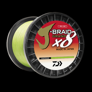 Image of Daiwa J-Braid Grand X8 Braided Fishing Line | 65 lb.; 3000 yds.; Chartreuse