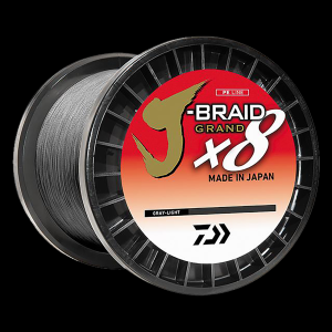 Image of Daiwa J-Braid Grand X8 Braided Fishing Line | 30 lb.; 3000 yds.; Gray Light