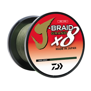 Image of Daiwa J-Braid Grand X8 Braided Fishing Line | 65 lb.; 3000 yds.; Dark Green