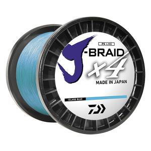 Image of Daiwa J-Braid X4 Braided Fishing Line | 80 lb.; 3000 yds.; Island Blue