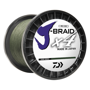 Image of Daiwa J-Braid X4 Braided Fishing Line | 50 lb.; 3000 yds.; Dark Green