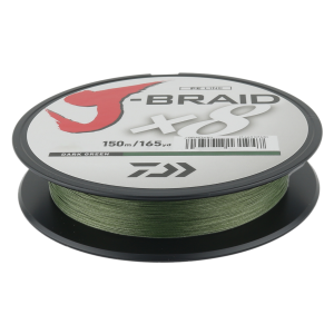 Image of Daiwa J-Braid X8 Braided Fishing Line | 8 lb.; 150 yds.; Dark Green