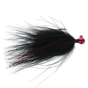 Image of VooDoo Custom Tackle Marabou Jigs | Raspberry-Black; 1/64 oz.